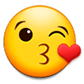 Emoji 😘 Faccina Che Manda Un Bacio su Samsung Experience 9.0.