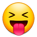 Emoji 😝 Faccina Con Un Gran Sorriso Che Mostra La Lingua su Samsung Experience 9.0.