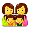 👩‍👩‍👧‍👧 Emoji Familia: Mujer, Mujer, Niña, Niña en Samsung Experience 9.0.