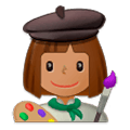 👩🏽‍🎨 Emoji Artista Plástica: Pele Morena na Samsung Experience 9.0.