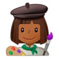 👩🏾‍🎨 Emoji Artista Mujer: Tono De Piel Oscuro Medio en Samsung Experience 9.0.