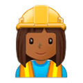 👷🏾‍♀️ Emoji Pedreira: Pele Morena Escura na Samsung Experience 9.0.