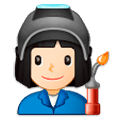Emoji 👩🏻‍🏭 Operaia: Carnagione Chiara su Samsung Experience 9.0.