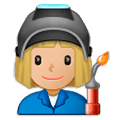 👩🏼‍🏭 Emoji Operaria: Tono De Piel Claro Medio en Samsung Experience 9.0.