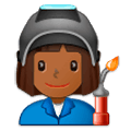 👩🏾‍🏭 Emoji Fabrikarbeiterin: mitteldunkle Hautfarbe Samsung Experience 9.0.