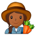 👩🏾‍🌾 Emoji Agricultora: Tono De Piel Oscuro Medio en Samsung Experience 9.0.