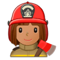 👩🏽‍🚒 Emoji Bombeira: Pele Morena na Samsung Experience 9.0.