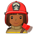 👩🏾‍🚒 Emoji Feuerwehrfrau: mitteldunkle Hautfarbe Samsung Experience 9.0.