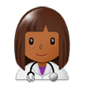 👩🏾‍⚕️ Emoji Mulher Profissional Da Saúde: Pele Morena Escura na Samsung Experience 9.0.