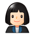👩🏻‍💼 Emoji Funcionária De Escritório: Pele Clara na Samsung Experience 9.0.