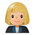 👩🏼‍💼 Emoji Oficinista Mujer: Tono De Piel Claro Medio en Samsung Experience 9.0.