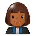 👩🏾‍💼 Emoji Oficinista Mujer: Tono De Piel Oscuro Medio en Samsung Experience 9.0.
