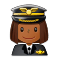 👩🏾‍✈️ Emoji Piloto Mujer: Tono De Piel Oscuro Medio en Samsung Experience 9.0.
