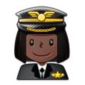 👩🏿‍✈️ Emoji Piloto De Avião Mulher: Pele Escura na Samsung Experience 9.0.