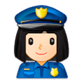 👮🏻‍♀️ Emoji Agente De Policía Mujer: Tono De Piel Claro en Samsung Experience 9.0.