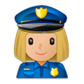 👮🏼‍♀️ Emoji Agente De Policía Mujer: Tono De Piel Claro Medio en Samsung Experience 9.0.