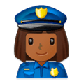 👮🏾‍♀️ Emoji Policial Mulher: Pele Morena Escura na Samsung Experience 9.0.