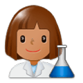 Émoji 👩🏽‍🔬 Scientifique Femme : Peau Légèrement Mate sur Samsung Experience 9.0.