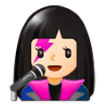 👩🏻‍🎤 Emoji Cantante Mujer: Tono De Piel Claro en Samsung Experience 9.0.