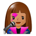 👩🏽‍🎤 Emoji Cantante Mujer: Tono De Piel Medio en Samsung Experience 9.0.