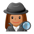 🕵🏽‍♀️ Emoji Detektivin: mittlere Hautfarbe Samsung Experience 9.0.