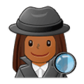 🕵🏾‍♀️ Emoji Detective Mujer: Tono De Piel Oscuro Medio en Samsung Experience 9.0.