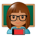 Émoji 👩🏽‍🏫 Enseignante : Peau Légèrement Mate sur Samsung Experience 9.0.