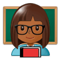 👩🏾‍🏫 Emoji Professora: Pele Morena Escura na Samsung Experience 9.0.