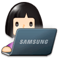 Émoji 👩🏻‍💻 Informaticienne : Peau Claire sur Samsung Experience 9.0.