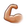 💪🏽 Emoji Bíceps Flexionado: Tono De Piel Medio en Samsung Experience 9.0.