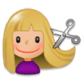 Emoji 💇🏼 Taglio Di Capelli: Carnagione Abbastanza Chiara su Samsung Experience 9.0.