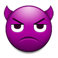 Emoji 👿 Faccina Arrabbiata Con Corna su Samsung Experience 9.0.