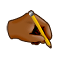 Émoji 🖎🏾 Main gauche qui écrit: Peau Mate sur Samsung Experience 9.0.