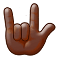 Emoji 🤟🏿 Gesto Ti Amo: Carnagione Scura su Samsung Experience 9.0.