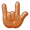 Emoji 🤟🏽 Gesto Ti Amo: Carnagione Olivastra su Samsung Experience 9.0.
