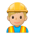 👷🏼‍♂️ Emoji Obrero Hombre: Tono De Piel Claro Medio en Samsung Experience 9.0.
