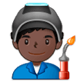 Emoji 👨🏿‍🏭 Operaio: Carnagione Scura su Samsung Experience 9.0.