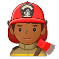 👨🏾‍🚒 Emoji Bombero: Tono De Piel Oscuro Medio en Samsung Experience 9.0.