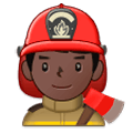 Emoji 👨🏿‍🚒 Pompiere Uomo: Carnagione Scura su Samsung Experience 9.0.