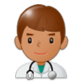 👨🏽‍⚕️ Emoji Homem Profissional Da Saúde: Pele Morena na Samsung Experience 9.0.