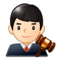 👨🏻‍⚖️ Emoji Juez: Tono De Piel Claro en Samsung Experience 9.0.