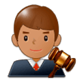 👨🏽‍⚖️ Emoji Juiz: Pele Morena na Samsung Experience 9.0.
