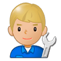 Emoji 👨🏼‍🔧 Meccanico Uomo: Carnagione Abbastanza Chiara su Samsung Experience 9.0.