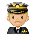 👨🏼‍✈️ Emoji Pilot: mittelhelle Hautfarbe Samsung Experience 9.0.