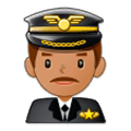 👨🏽‍✈️ Emoji Piloto Hombre: Tono De Piel Medio en Samsung Experience 9.0.