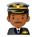 👨🏾‍✈️ Emoji Piloto Hombre: Tono De Piel Oscuro Medio en Samsung Experience 9.0.