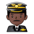 👨🏿‍✈️ Emoji Pilot: dunkle Hautfarbe Samsung Experience 9.0.