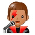 👨🏽‍🎤 Emoji Cantante Hombre: Tono De Piel Medio en Samsung Experience 9.0.