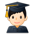 👨🏻‍🎓 Emoji Estudiante Hombre: Tono De Piel Claro en Samsung Experience 9.0.