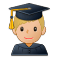 👨🏼‍🎓 Emoji Estudiante Hombre: Tono De Piel Claro Medio en Samsung Experience 9.0.